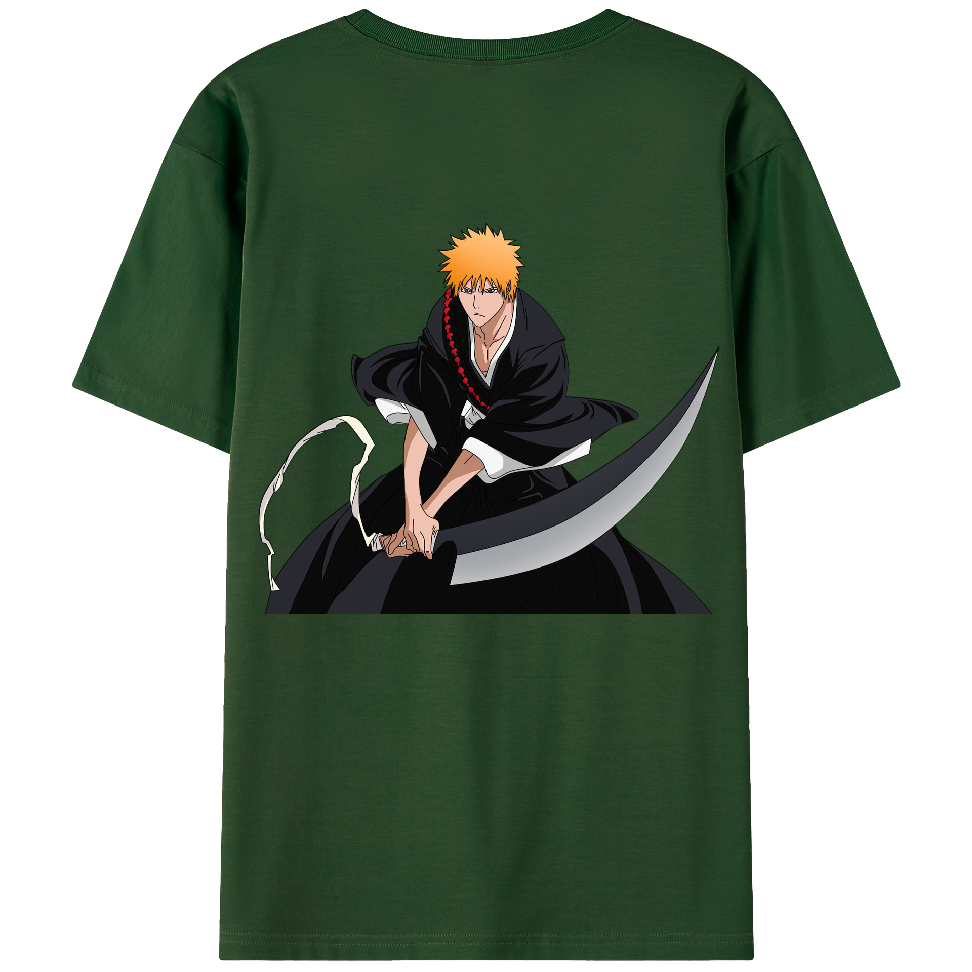 （画像用） ブリーチ 黒崎一護（くろさき いちご）BLEACH Kurosaki Ichigo 綿100％半袖Tシャツ（背面プリント）